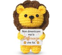 Regalo Positivo Leone per Donna Uomo con Messaggio Differenza che Fai | Regalo Originale per Donna Uomo Amica Collega Coppia, Decorazione Scrivania, Idea per Compleanno Laurea Ringraziamento Natale