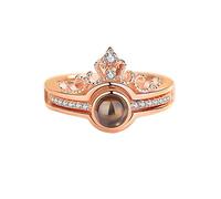 Regalo romantico lingue ti anello I signore 100 in uno due anelli di gioielli d'amore Anelli Piercing Anelli Anelli, Taglia unica, Copper, Nessuna pietra preziosa