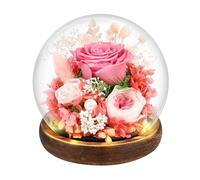 Regalo Rosa Stabilizzata Vera in Vetro - Rosa Eterna per Donna e Mamma, Idea per Compleanno, Moglie, Natale, San Valentino, Festa Della Mamma (B)