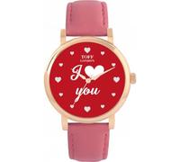 Regalo rosso I Love You per signore e signori, due misure 38 e 42 mm, ampia scelta di design, quadrante disegnato a mano e assemblato nel Regno Unito, accurato orologio giapponese con movimento al quarzo