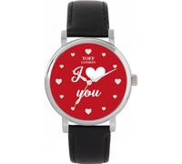 Regalo rosso I Love You per signore e signori, due misure 38 e 42 mm, ampia scelta di design, quadrante disegnato a mano e assemblato nel Regno Unito, accurato orologio giapponese con movimento al quarzo
