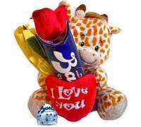 Regalo San Valentino 2025 Peluche 15cm + 37,5gr Baci Perugina + Rosa + Mimosa