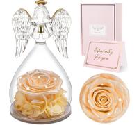 Regalo San Valentino per Lei, Rosa Stabilizzata Vera in Angel Cupola Regalo Donn