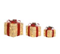 REGALO SET 3 LED RATAN 25X25X25 BLANCO