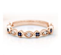 Regalo significativo in oro rosa 14 kt con smeraldo naturale/zaffiro blu/rubino