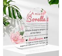 Regalo Sorella Natale - Ornamento Acrilico per Sorelle, Compleanno, Divertente - Regalo per Mia Sorella