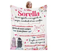 Regalo Sorella, Regalo per Sorella, Regalo Sorella Compleanno, Regalo Donna Amica, Idee Regalo per Sorella Flanella Coperta Regalo di Sorella per le Donne, Regalo per Sorella Natale 130 x 150cm