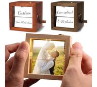 Regalo su ordinazione della scatola leggera di Flipbook del progettista, album fotografico meccanico su misura con la funzione della manovella, scatola creativa di amore per la coppia di nozze