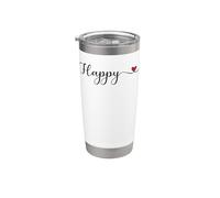 Regalo tipografico cuore felice Bicchiere termico in acciaio inox doppia parete