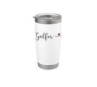 Regalo tipografico scritto a mano simpatico cuore golfista Bicchiere termico in acciaio inox doppia parete