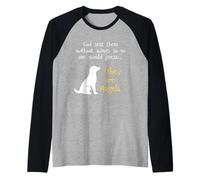 Regalo Tributo Fedele a Forma di Angelo per Amanti dei Cani Maglia con Maniche Raglan