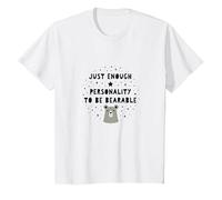 Regalo umoristico con personalità a malapena tollerabile Maglietta, Bambini, Bianco, 10 Anni