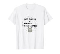 Regalo umoristico con personalità a malapena tollerabile Maglietta, Uomo, Bianco, XL