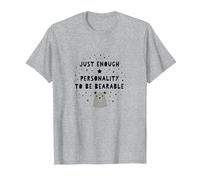 Regalo umoristico con personalità a malapena tollerabile Maglietta, Uomo, Grigio Melange, 6XL