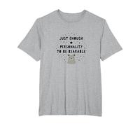 Regalo umoristico con personalità a malapena tollerabile Maglietta, Uomo Taglie Grandi, Grigio Melange, 4X Tall