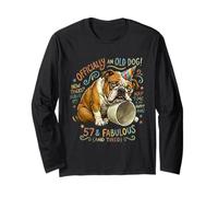 Regalo umoristico per Il 57° Compleanno di Un Vecchio Cane Maglia a Manica