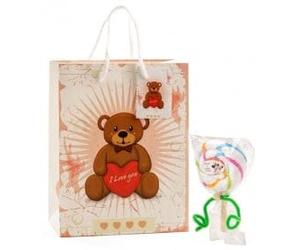 Regalo utile asciugamano lecca-lecca busta orsetto