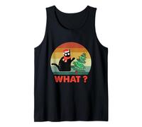 Regalo Vintage Gatto Nero spingendo L'Albero di Natale sul Gatto Cosa? Canotta