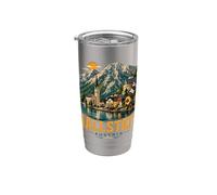Regalo vintage Hallstatt Austria souvenir da viaggio Bicchiere termico in acciaio inox doppia parete