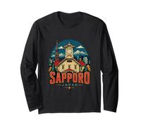 Regalo Vintage Sapporo Giappone Souvenir da Viaggio Maglia a Manica