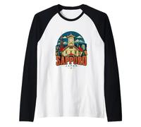 Regalo Vintage Sapporo Giappone Souvenir da Viaggio Maglia con Maniche Raglan
