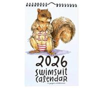 regalo visual relajante: este calendario de pared presenta diseño de animales en trajes de baño modernos, lo que proporciona regalo visual relajante para tu día. Ilumine su espacio de oficina