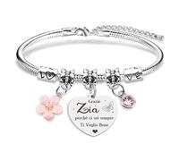 Regalo Zia,Regali Grazie Zia Bracciale Compleanno Natale Festa della Mamma Bracciali Pasqua Pensione Anniversario Valentino Festa della Donna Natale Originali Braccialetto Braccialetti Idee Accessoire