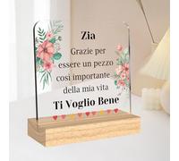 Regalo Zia Regali Zia Placca Acrilica Con Base In Legno Regalo Per zia Compleanno Regali Per zia regalo Natale Acrilico Placca regali Per Zia Da Nipote Natale
