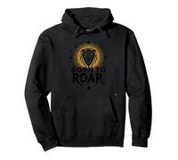 Regalo Zodiacale da Donna Born to Roar Felpa con Cappuccio, Unisex per Adulti, Nero, S
