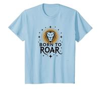 Regalo Zodiacale da Donna Born to Roar Maglietta, Bambini, Celeste, 10 Anni
