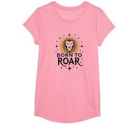Regalo Zodiacale da Donna Born to Roar Maglietta, Ragazze, Rosa, S