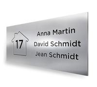 REGALOCREATIVO Targhetta Personalizzata 10x4 cm. Porta Ingresso con Numeri e Nomi. Targa Cassetta Postale per la tua Casa