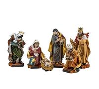 REGALOS LLUNA Mistero Nascita 6 Pezzi 20 cm. Sagrada Famiglia Immagine Resina Base