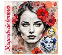 Regards de femmes (calendrier mural carré 2026 30 x 60 cm (ouvert)) Calendrier double avec une page pour vos prises de notes