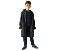 Regatta Accappatoio impermeabile oversize per bambini, nero/grigio scuro., 9-13 Years
