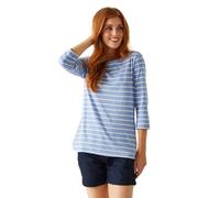 Regatta Bayletta-Top da Donna con Maniche a 3/4 T-Shirt, Ortensia Blu/Bianco, 40