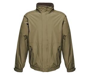 Regatta Bomber Impermeabile Dover Donna Con Cappuccio A Scomparsa Ed Interno In Pile Jackets Waterproof Insulated, Uomo, Dark Khaki/Black, XXL