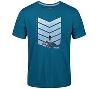 Regatta Breezed' T-Shirt per L'attività Fisica A Maniche Corte con Stampa in Cotone T-Shirts/Polos/Vests, Uomo, Olympic Teal, S