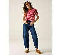 Regatta - Comfy Bayletta - T-shirt a maniche corte a righe rosse e bianche-Rosso 44