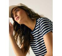 Regatta - Comfy Bayletta - T-shirt a maniche corte blu navy a righe bianche 38