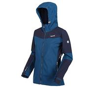 Regatta Desoto Vi - Giacca in softshell da donna traspirante con ventilazione sotto le braccia e cappuccio staccabile, in morbido shell, Donna, Guscio morbido., RWL195, Opale blu/blu scuro, FR : XS (Taille Fabricant : 10)