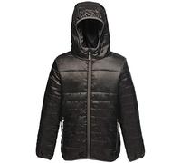Regatta Giacca Bimbo Trapuntata Con Cappuccio Stormforce Idrorepellente E Comprimibile Baffled/quilted Jackets, Unisex bambini, Black, 34"