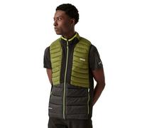 Regatta Mens Leedre Hybrid Padded Bodywarmer Gilet, Verde/Nero, L Uomo