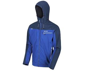 Regatta Highton Giacca Impermeabile Traspirante con Pannelli Stretch Cuciture Nastrate Cappuccio, Jackets Waterproof Shell Uomo, Nautical Blue/Dark Denim, XXXL