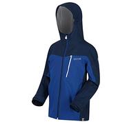 Regatta Junior Highton' Giacca Impermeabile Traspirante Con Cappuccio Jackets Waterproof Shell, Unisex bambini, Dark Denim/Nautical Blue, 7-8