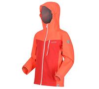 Regatta Junior Highton' Giacca Impermeabile Traspirante Con Cappuccio Jackets Waterproof Shell, Unisex bambini, Fiery Coral/Coral Blush, 5-6