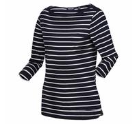 Regatta Bayletta-Top da Donna con Maniche a 3/4 T-Shirt, Blu Navy/Bianco, 38
