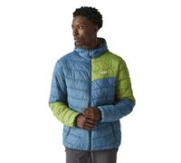 Regatta Men's Hooded Jacket HillPack II Packaway-Giacca Imbottita da Uomo con Cappuccio, Blu Marocchino/Verde piquant, M