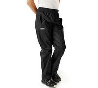 Regatta Pack It' Pantaloni per Camminate Impermeabili Traspiranti Ripiegabili Cuciture Nastrate, Overtrousers Donna, Nero, S