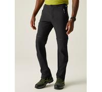 Regatta - Pantaloni da montagna ad asciugatura rapida neri con zip-Nero W52